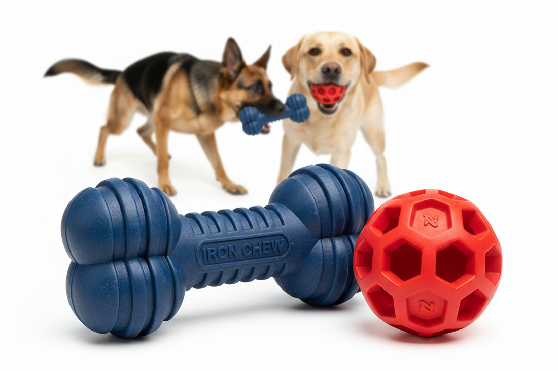 Aggressive dog chewers with durable chew toy