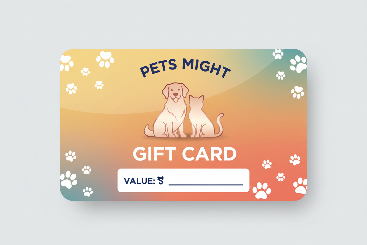 Pets Might Gift Card | Pet Supplies Gift Idea