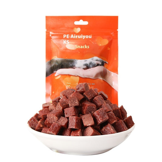 Dog Snacks Dried Beef Cubes Pet Snacks Chicken Grain Dog Training Reward Teddy Meat Cube Manufacturer